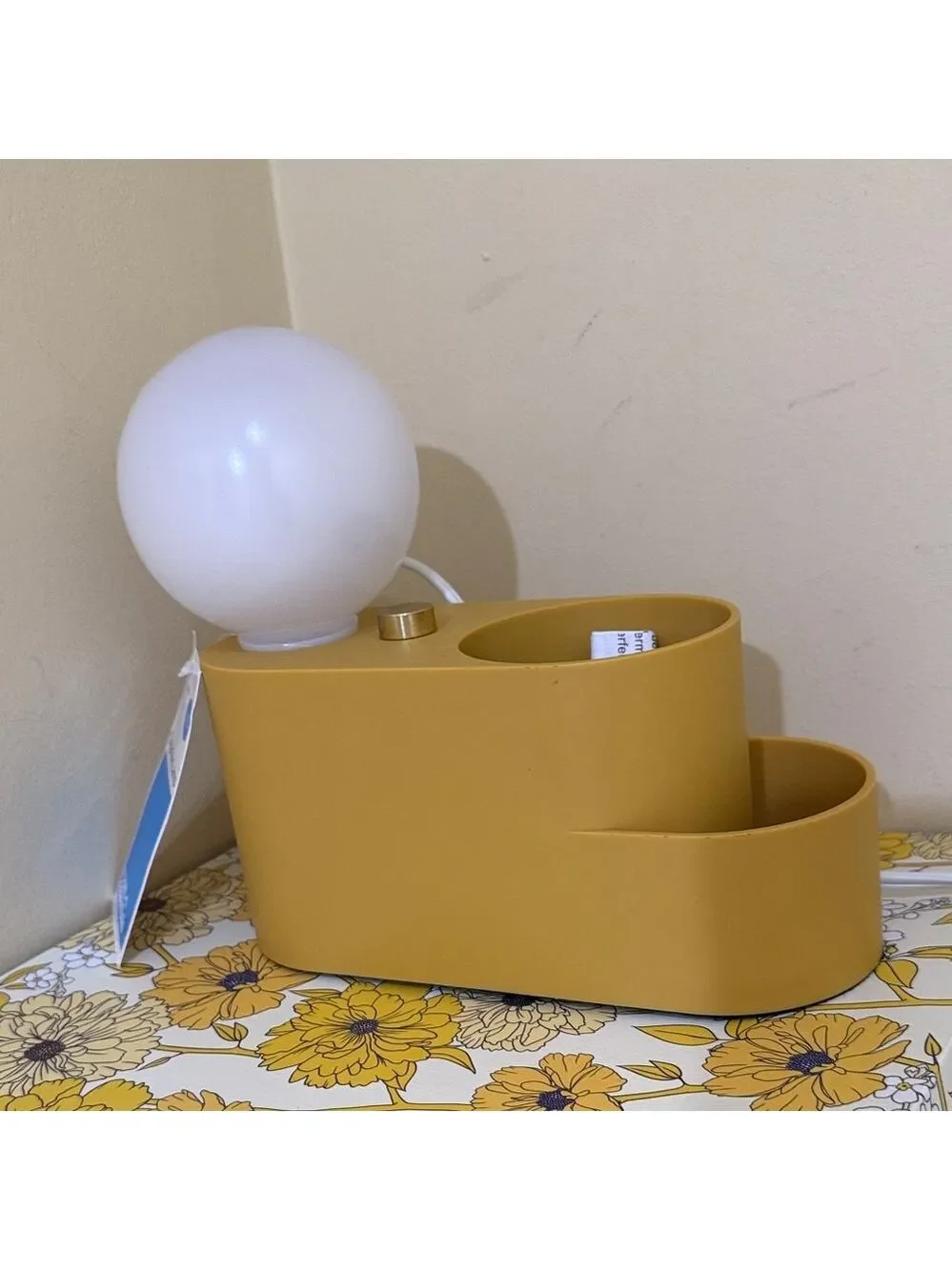 Modern Touch Mustard Yellow Organizer Lamp with Two Storage